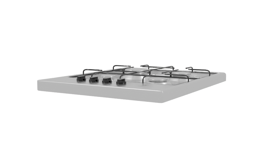 Gas Cooktop 3D Model 60 cm - Professional 3D Model Render 3