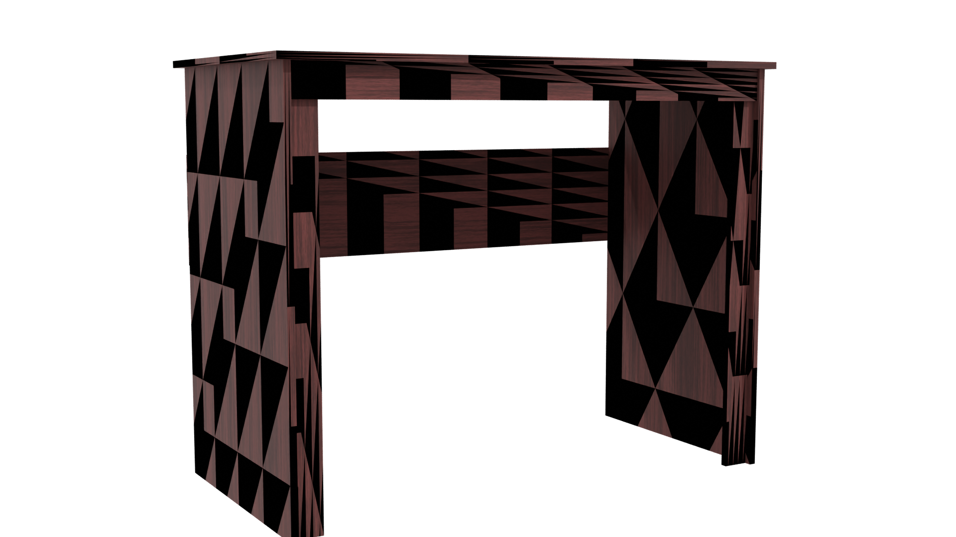 Elegant Wooden Writing Desk 3D Model - Professional 3D Model Render 10