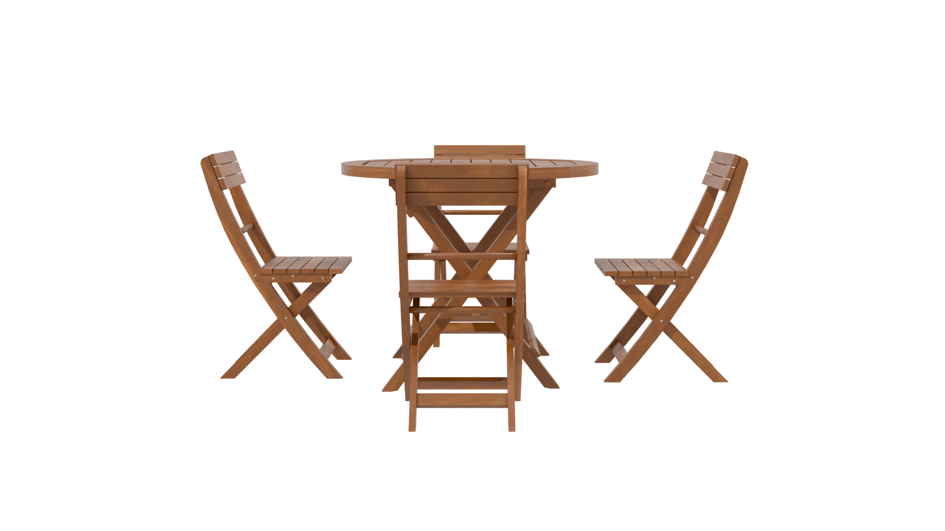 Stylish Wooden Dining Set 3D - Professional 3D Model Render 2