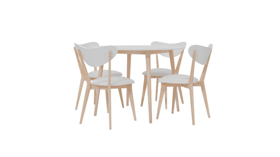 Dining Table with 4 Chairs 3D - Professional 3D Model Render 6