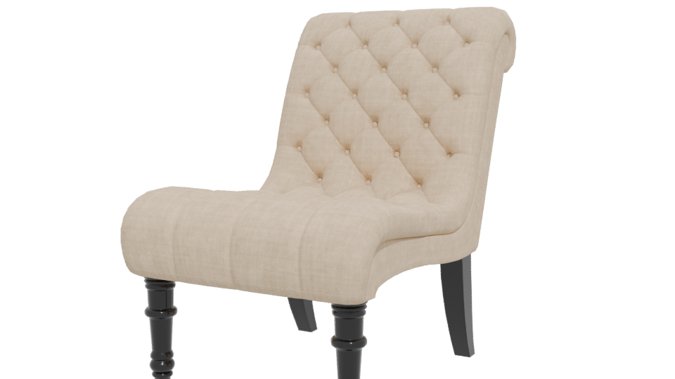 Elegant Tufted Accent Chair 3D - Professional 3D Model Render 12