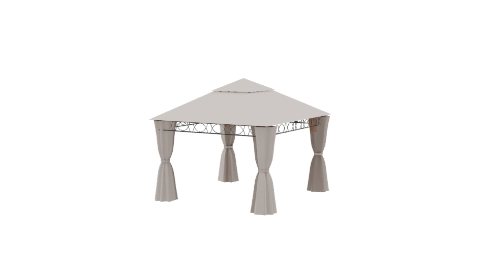 Elegant Outdoor Canopy Gazebo 3D Model - Professional 3D Model Render 9