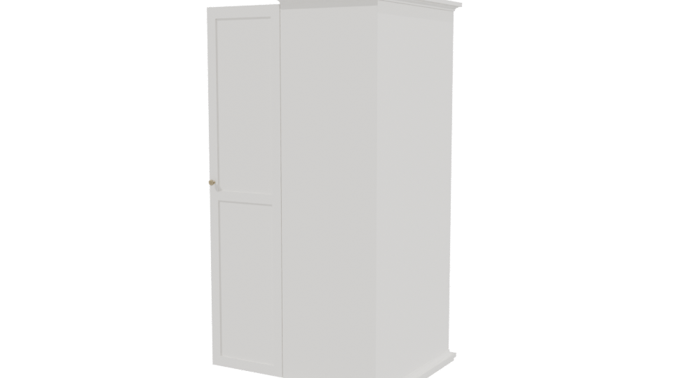 Minimalist White Wardrobe Model - Professional 3D Model Render 3