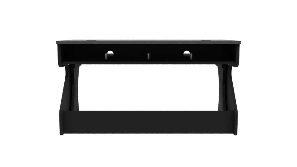 Stylish Black Office Desk Model - Professional 3D Model Render 5