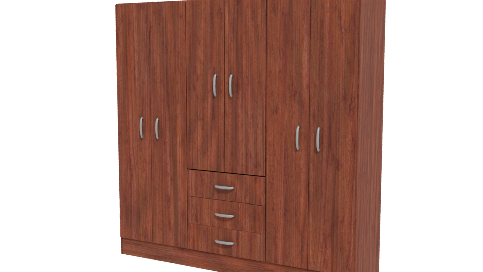 Stylish Wooden Wardrobe 3D Model - Professional 3D Model Render 12