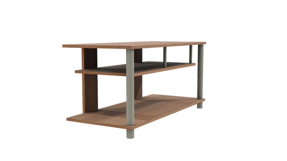Modern Wooden TV Stand Model - Professional 3D Model Render 9