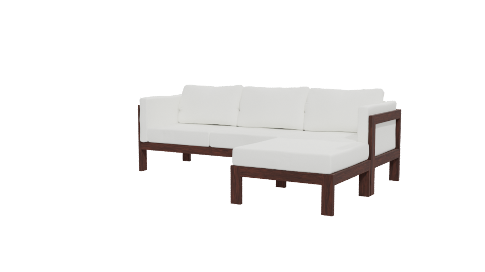 Stylish Outdoor Sectional Sofa 3D Model - Professional 3D Model Render 12