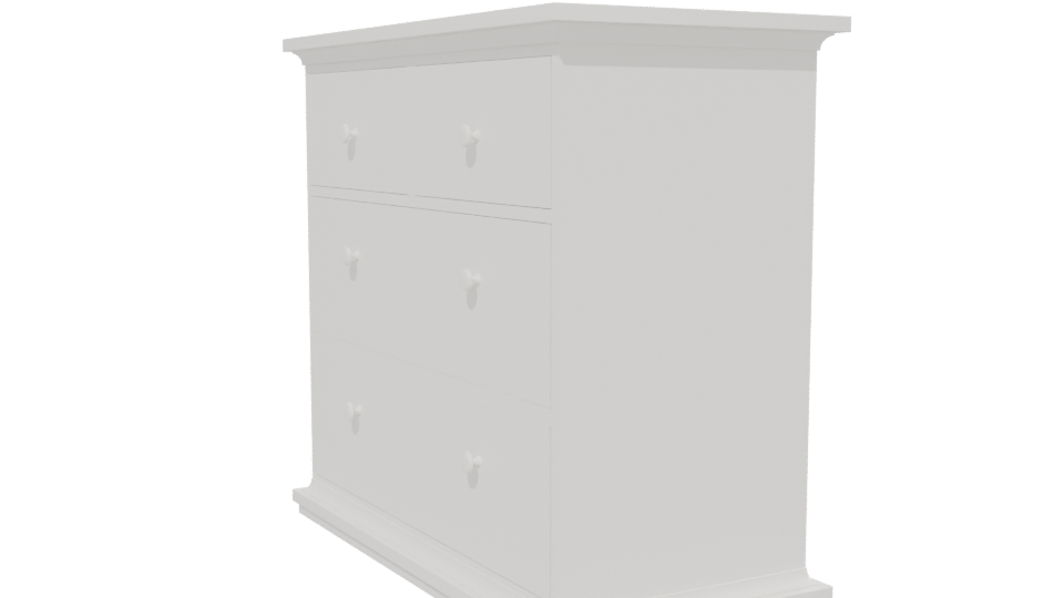 Elegant White Chest of Drawers - Professional 3D Model Render 13