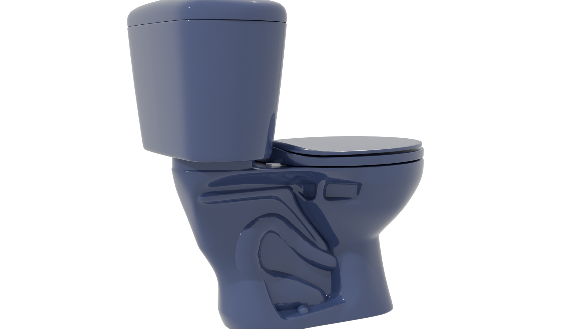 Stylish Blue Toilet Model 3D - Professional 3D Model Render 7