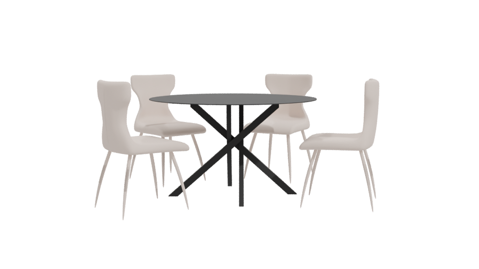 Contemporary Dining Table Set 3D - Professional 3D Model Render 11