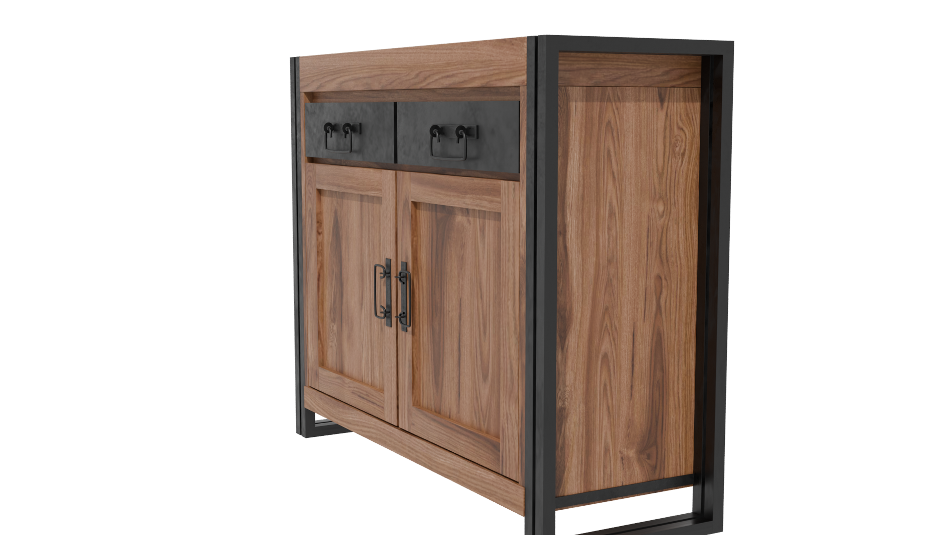 Stylish Wooden Storage Cabinet 3D - Professional 3D Model Render 13