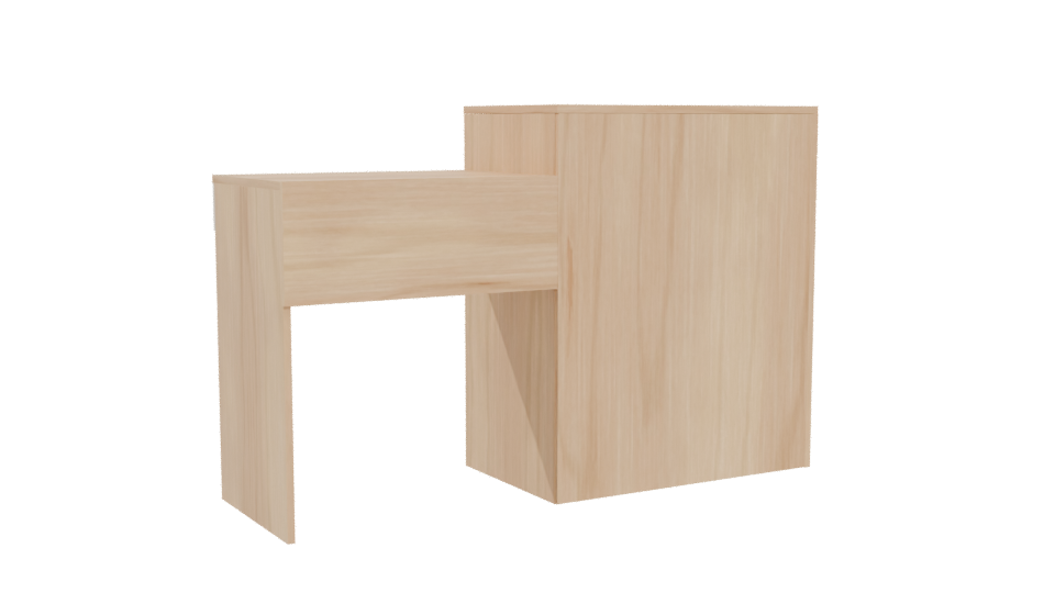 Minimalist Wooden Desk 3D Model - Professional 3D Model Render 9