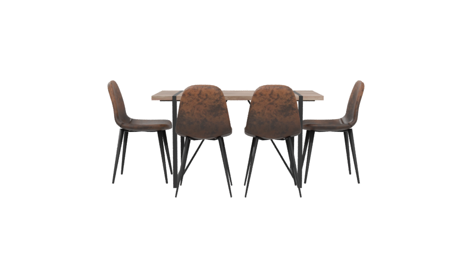 Stylish Modern Dining Table with Chairs 3D Model - Professional 3D Model Render 5