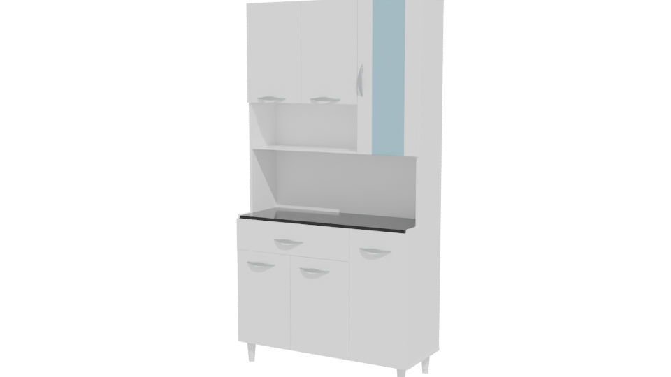 Minimalist Kitchen Cabinet Model - Professional 3D Model Render 12