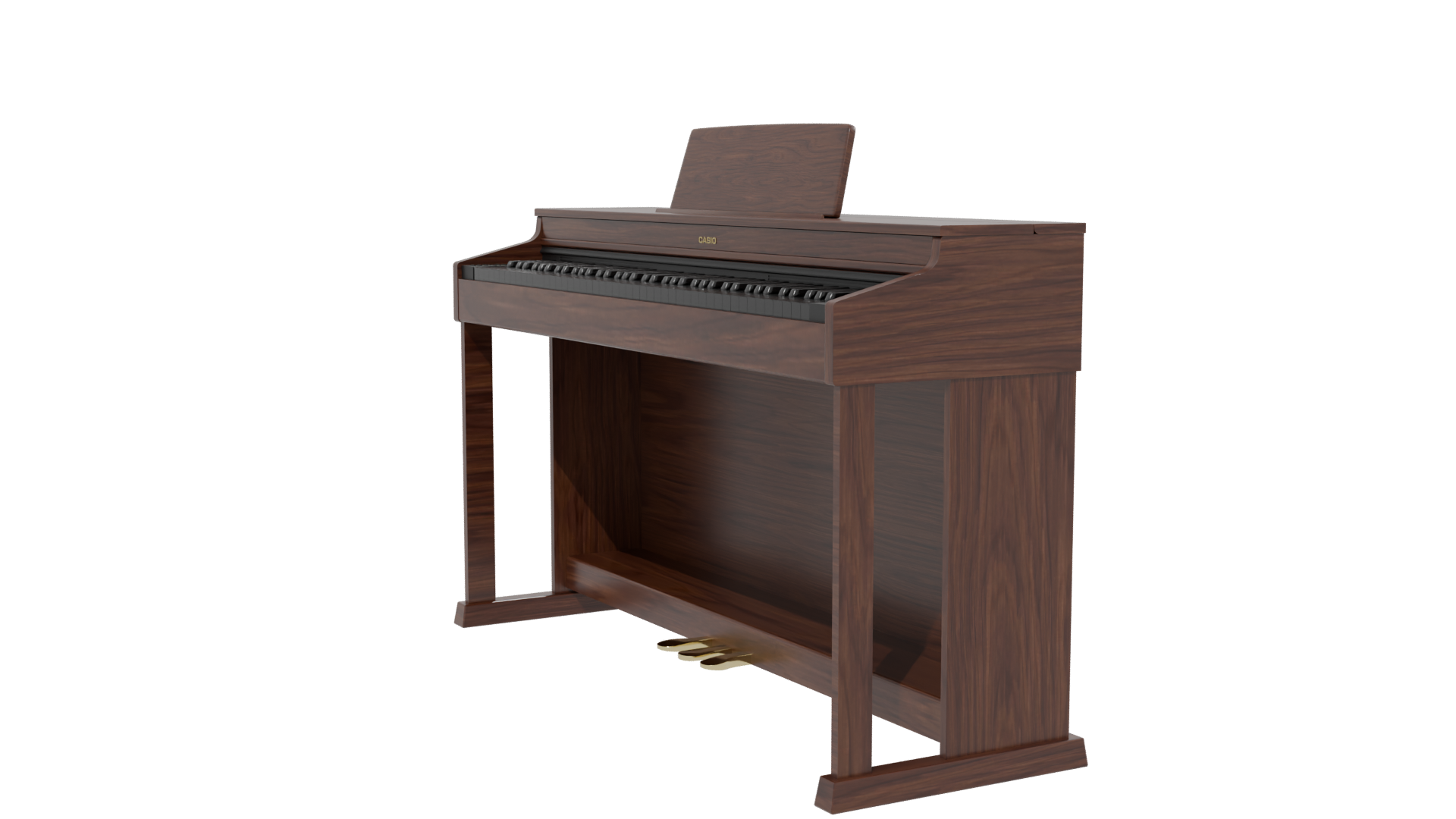 Elegant Wooden Digital Piano 3D Model - Professional 3D Model Render 13