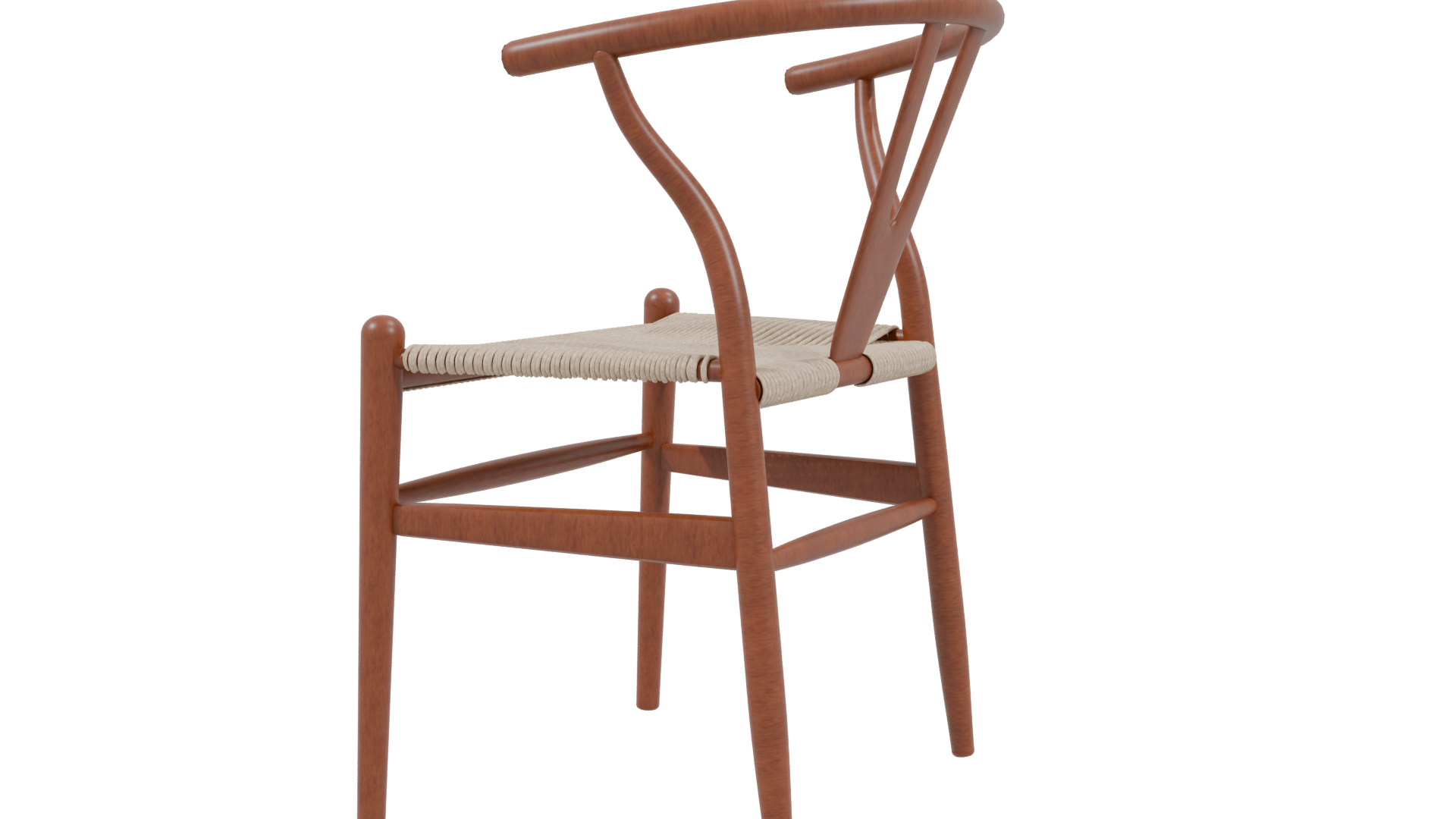 Stylish Wooden Dining Chair Model - Professional 3D Model Render 3