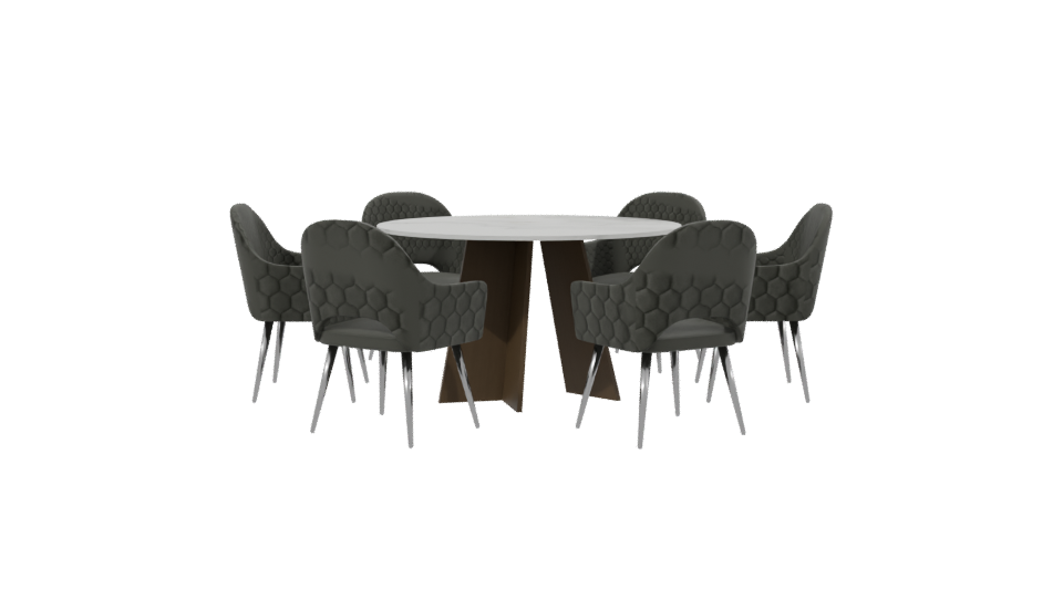 Stylish Modern Dining Set 3D Model - Professional 3D Model Render 2
