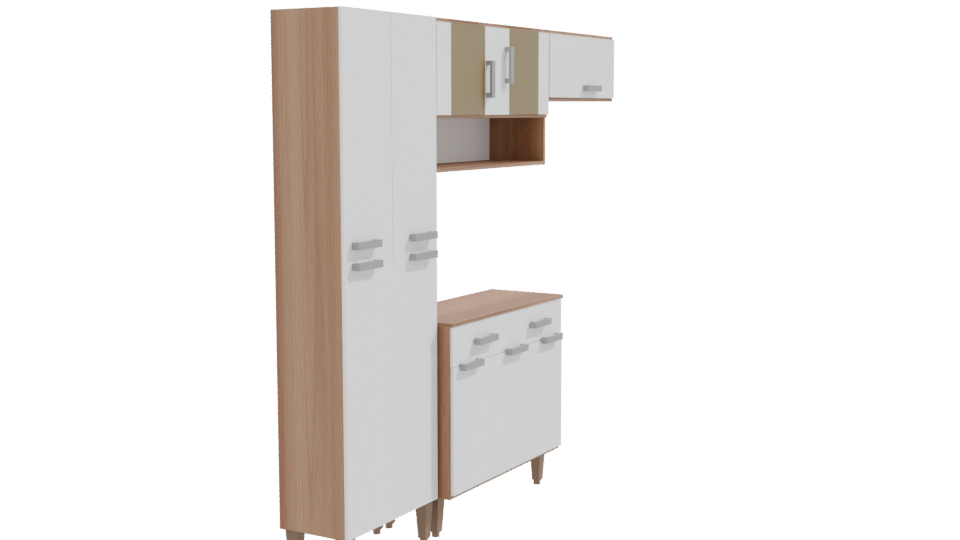 Stylish Wooden Cabinet Model - Professional 3D Model Render 9