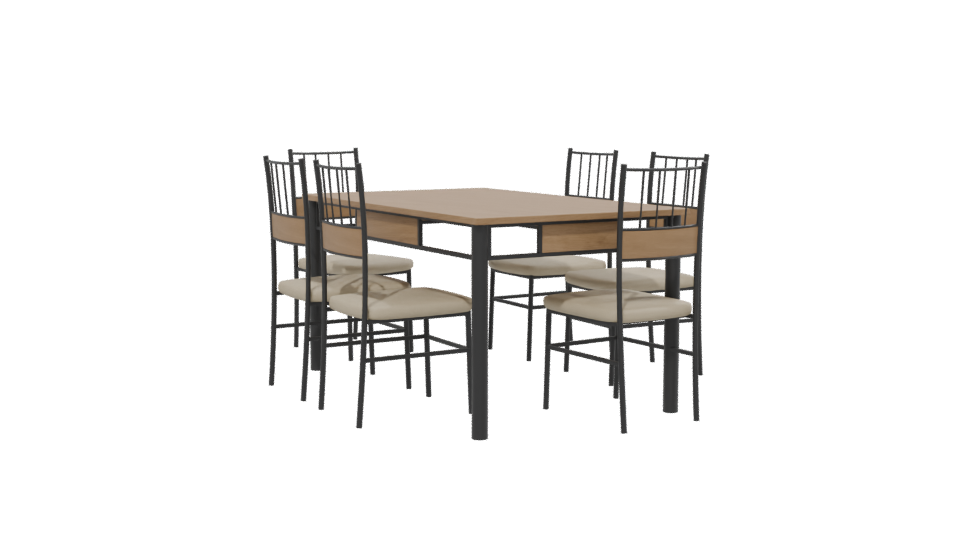 Stylish Modern Dining Table Set 3D Model - Professional 3D Model Render 13