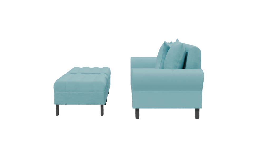 Stylish Modern L-Shaped Sofa 3D Model - Professional 3D Model Render 2
