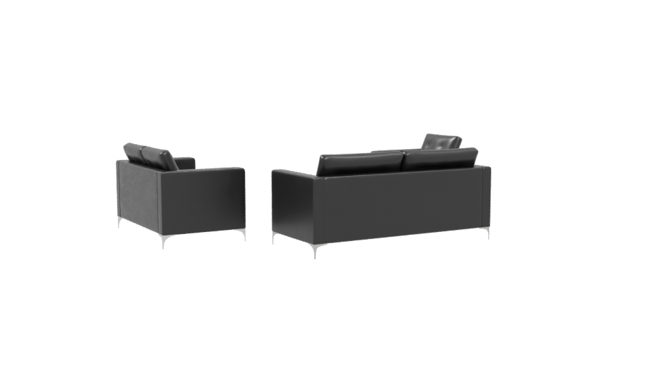 Stylish Leather Sofa Set 3D - Professional 3D Model Render 4