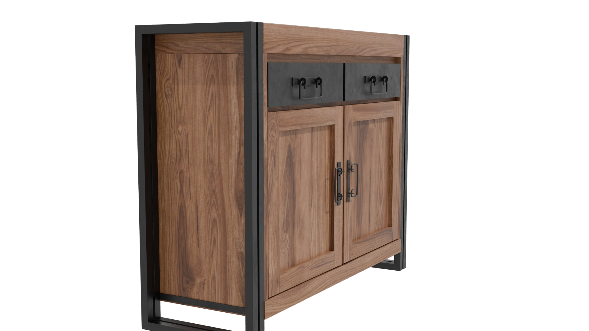 Stylish Wooden Storage Cabinet 3D - Professional 3D Model Render 9