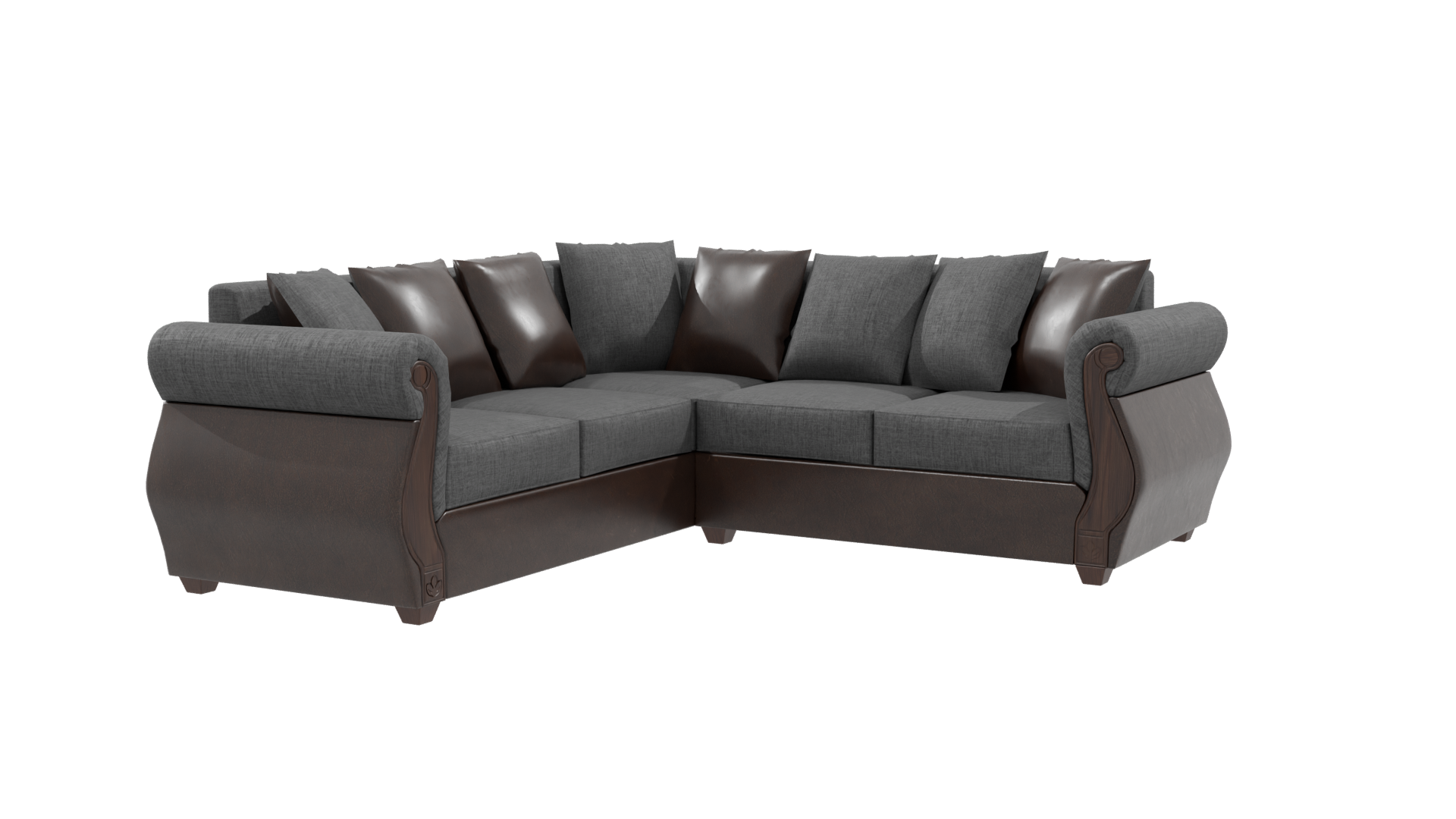 Elegant Modern Sectional Sofa 3D Model - Professional 3D Model Render 9