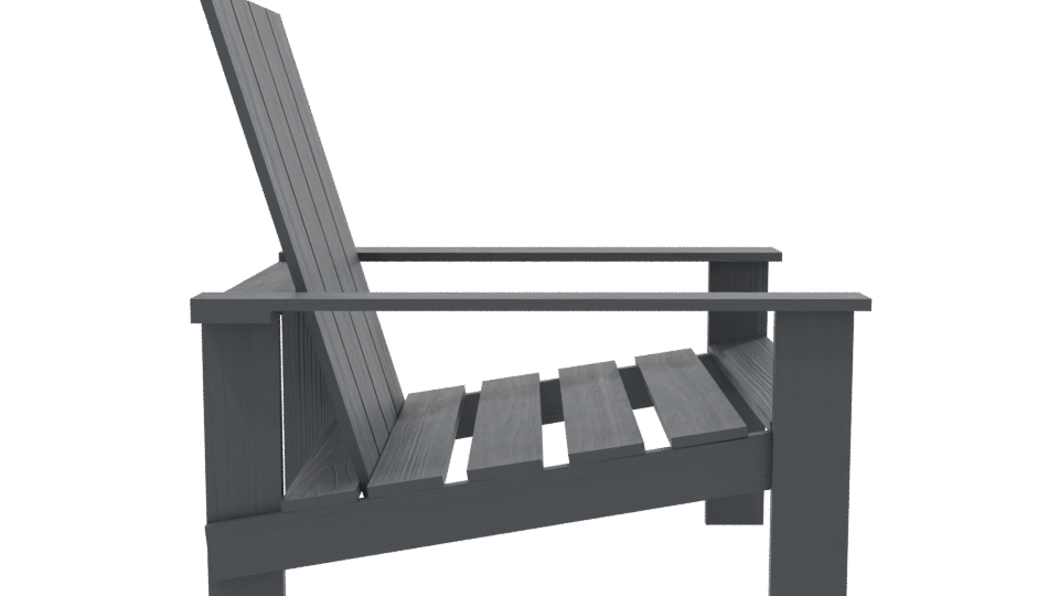 Stylish Outdoor Wooden Chair 3D - Professional 3D Model Render 8