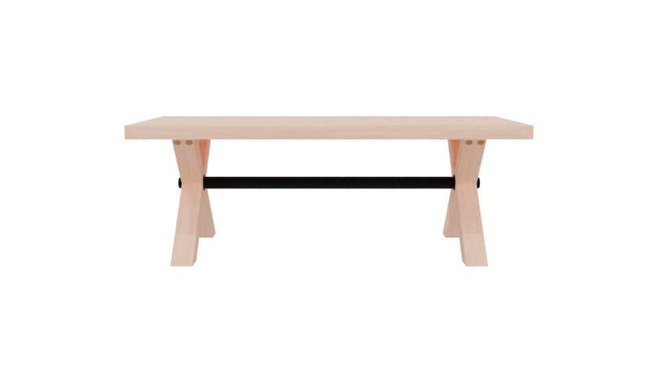 Minimalist Wooden Dining Table 3D - Professional 3D Model Render 5