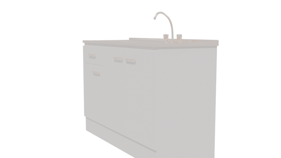 Minimalist Kitchen Sink Unit 3D - Professional 3D Model Render 13
