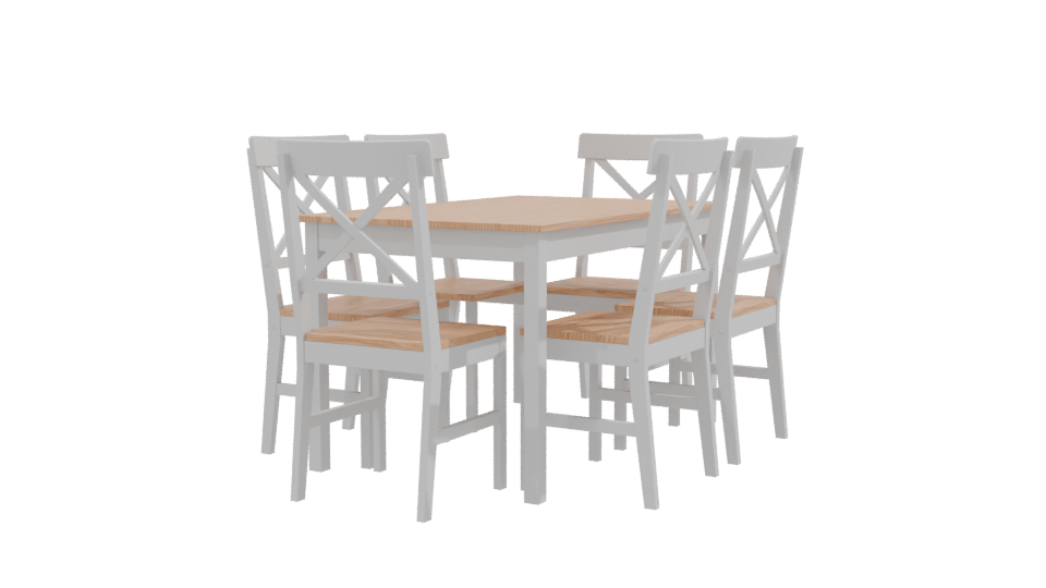 Stylish Wooden Dining Set 3D - Professional 3D Model Render 9