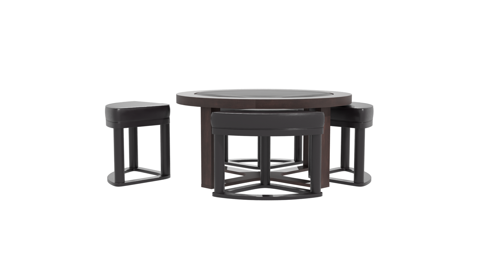 Modern Round Dining Table Set - Professional 3D Model Render 11