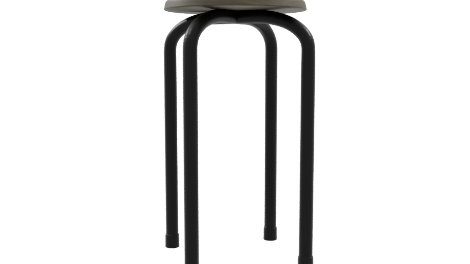 Industrial Metal Bar Stool Model - Professional 3D Model Render 9