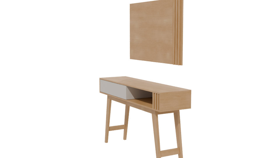 Modern Console Table with Mirror 3D - Professional 3D Model Render 13