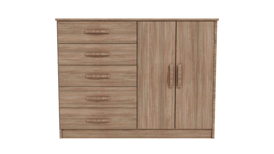 Modern Wooden Storage Cabinet 3D - Professional 3D Model Render 11