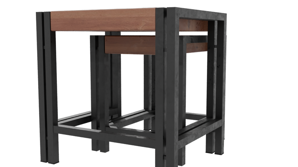 Minimalist Nesting Tables 3D Model - Professional 3D Model Render 6