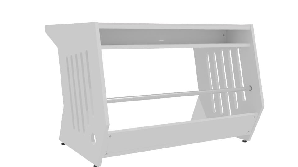 Minimalist White Office Table 3D - Professional 3D Model Render 4