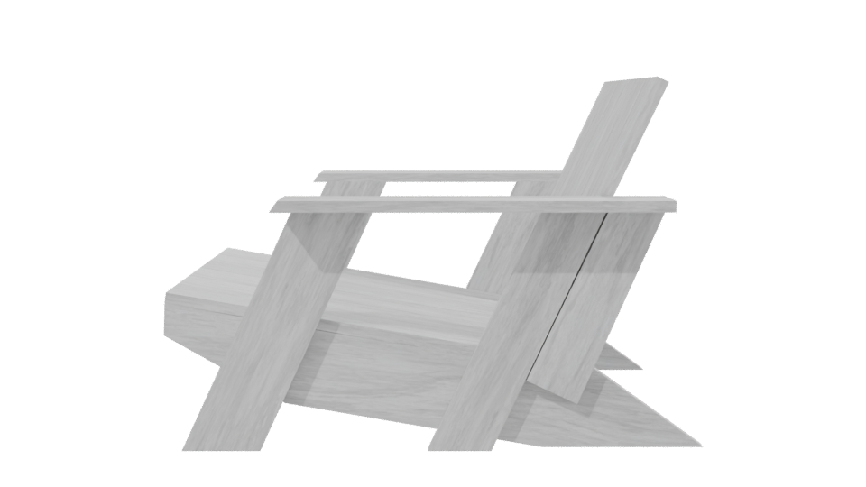 Minimalist Wooden Lounge Chair 3D - Professional 3D Model Render 2