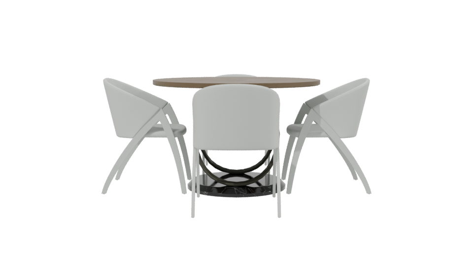 Modern Round Table Set 3D - Professional 3D Model Render 2