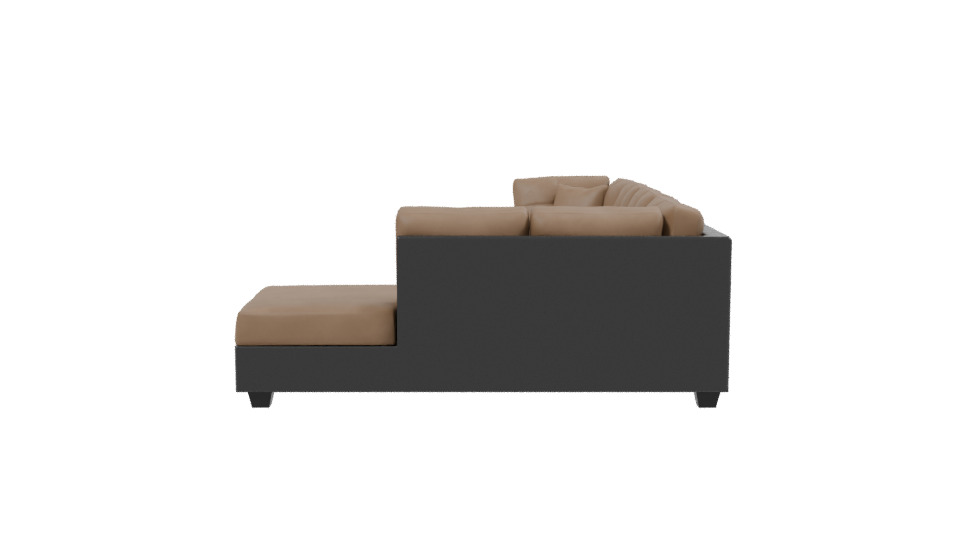Stylish L-Shaped Sofa Model 3D - Professional 3D Model Render 2