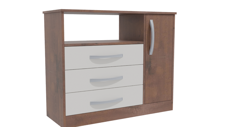 Contemporary Wooden Storage Unit 3D Model - Professional 3D Model Render 10