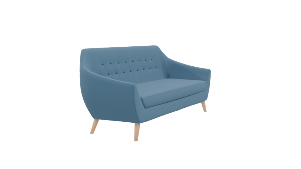 Stylish Mid-Century Modern Sofa 3D Model - Professional 3D Model Render 9
