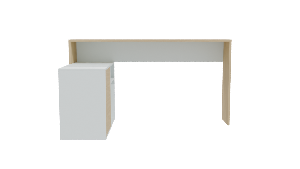Minimalist Desk with Storage Unit - Professional 3D Model Render 11