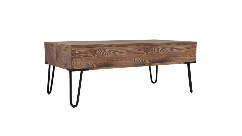 Rustic Wooden Coffee Table 3D - Professional 3D Model Render 4