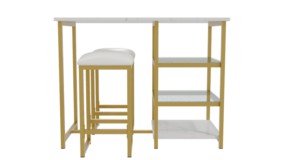 Stylish Modern Bar Table Set - Professional 3D Model Render 11