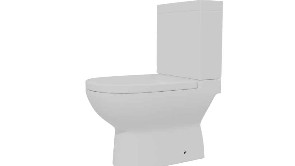 Minimalist White Toilet Model - Professional 3D Model Render 13