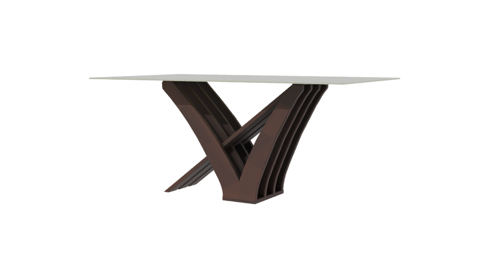 Stylish Glass-Top Dining Table 3D - Professional 3D Model Render 6