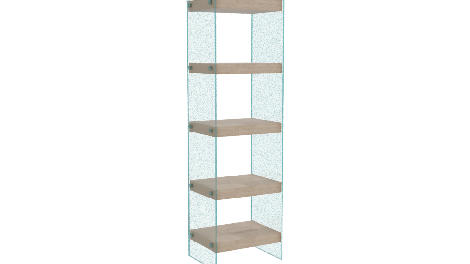 Minimalist Wooden Shelf Unit - Professional 3D Model Render 4