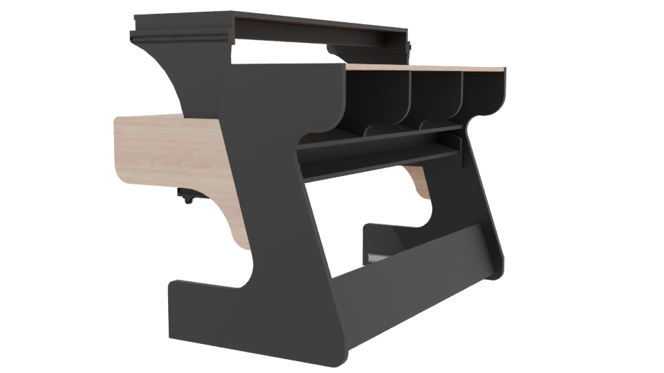 Contemporary Office Desk Model - Professional 3D Model Render 3