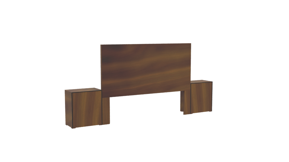 Stylish Wooden Headboard Set 3D - Professional 3D Model Render 4